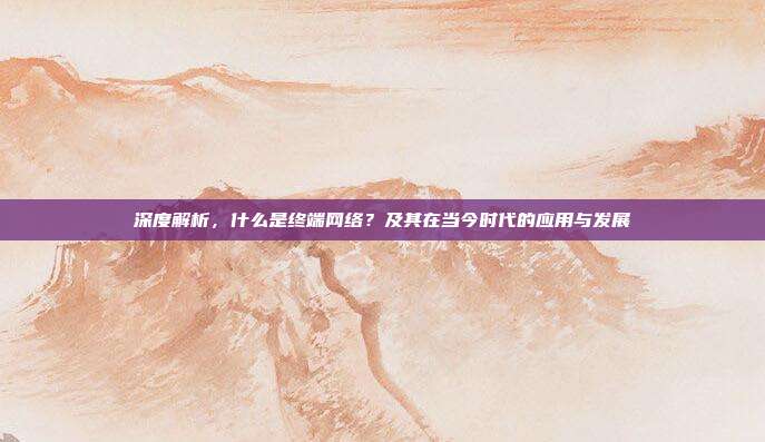 深度解析，什么是终端网络？及其在当今时代的应用与发展