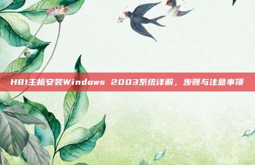 H81主板安装Windows 2003系统详解，步骤与注意事项