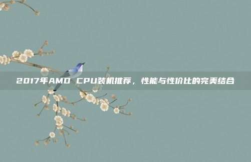 2017年AMD CPU装机推荐，性能与性价比的完美结合