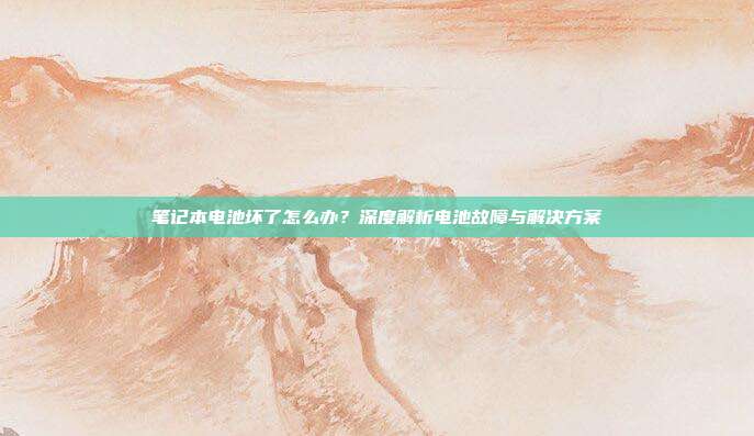 笔记本电池坏了怎么办？深度解析电池故障与解决方案