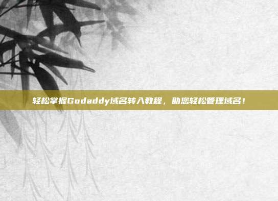 轻松掌握Godaddy域名转入教程，助您轻松管理域名！