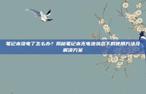 笔记本没电了怎么办？揭秘笔记本无电池状态下的使用方法及解决方案